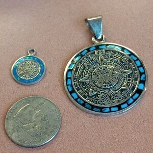 Vintage Sterling Silver Taxco Aztec Mayan Pendants/Native American/Southwest